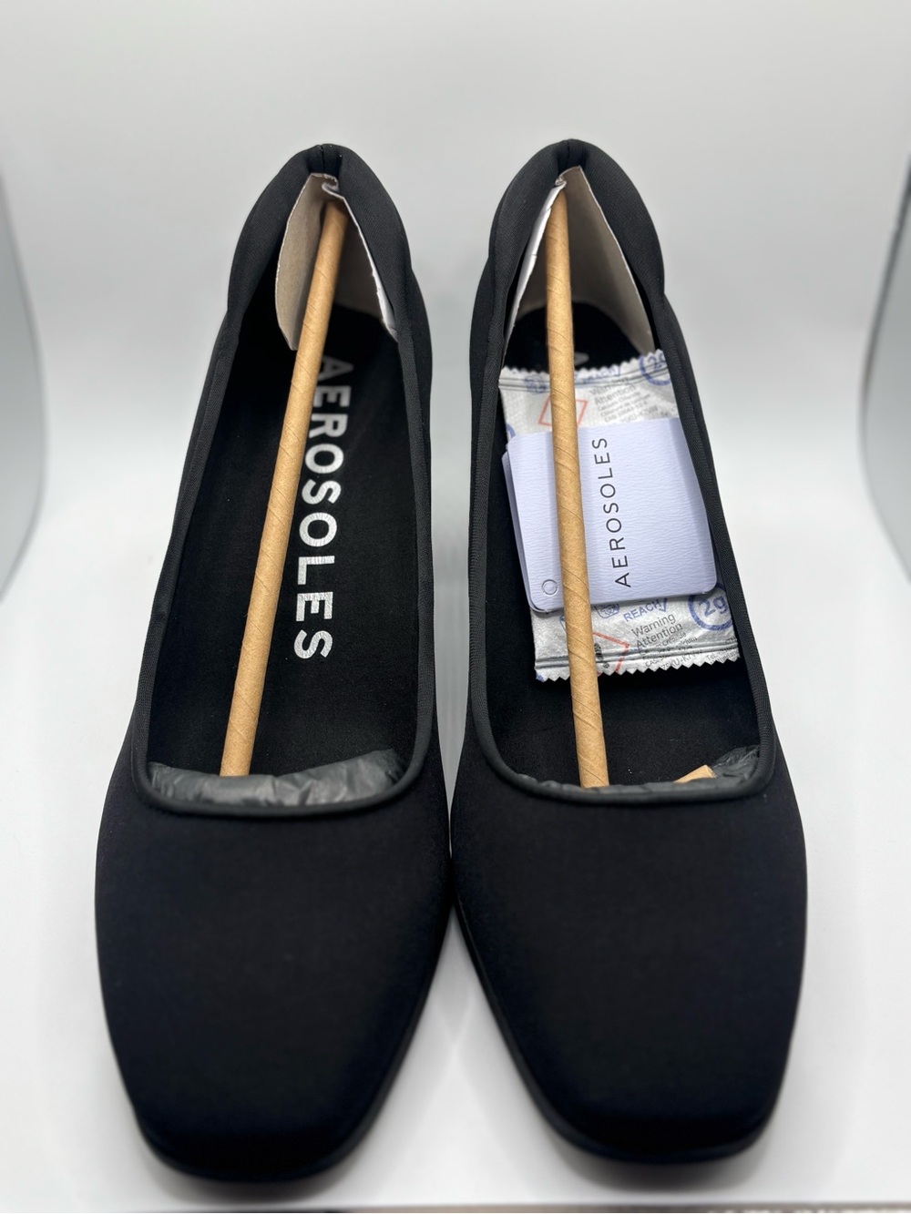 Aerosoles Comfortable Women's Mid Heel Pump Black Stretch Fabric Black Size 8M - Picture 4 of 8